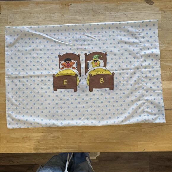 Sesame Street Big Bird Bert & Ernie 2-Sided Pillowcases Standard X2 Vintage 70’s - Picture 3 of 11